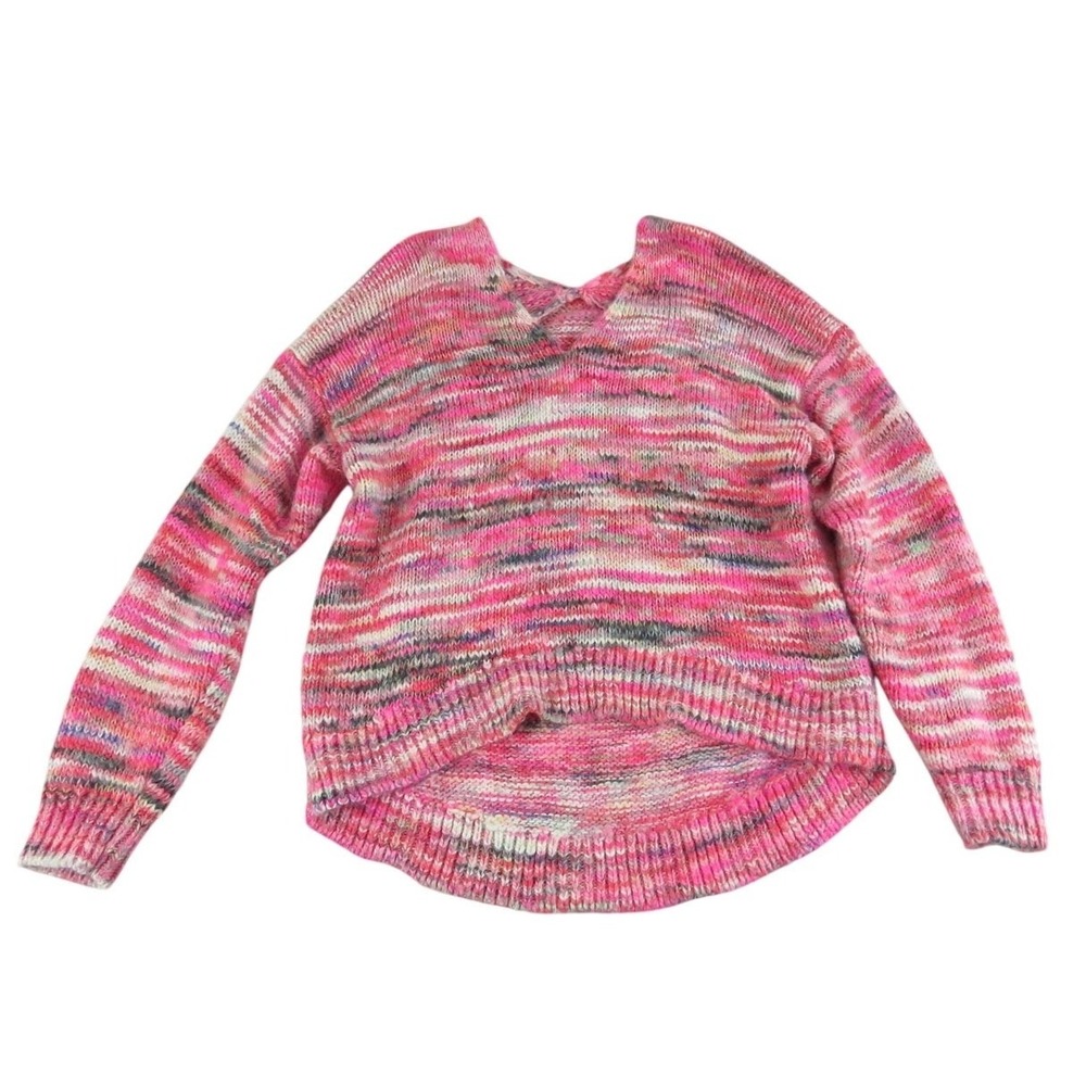 LOFT Lou & Gray Wool Blend Oversized Soft Knit Spacedye V Neck Sweater Women's M